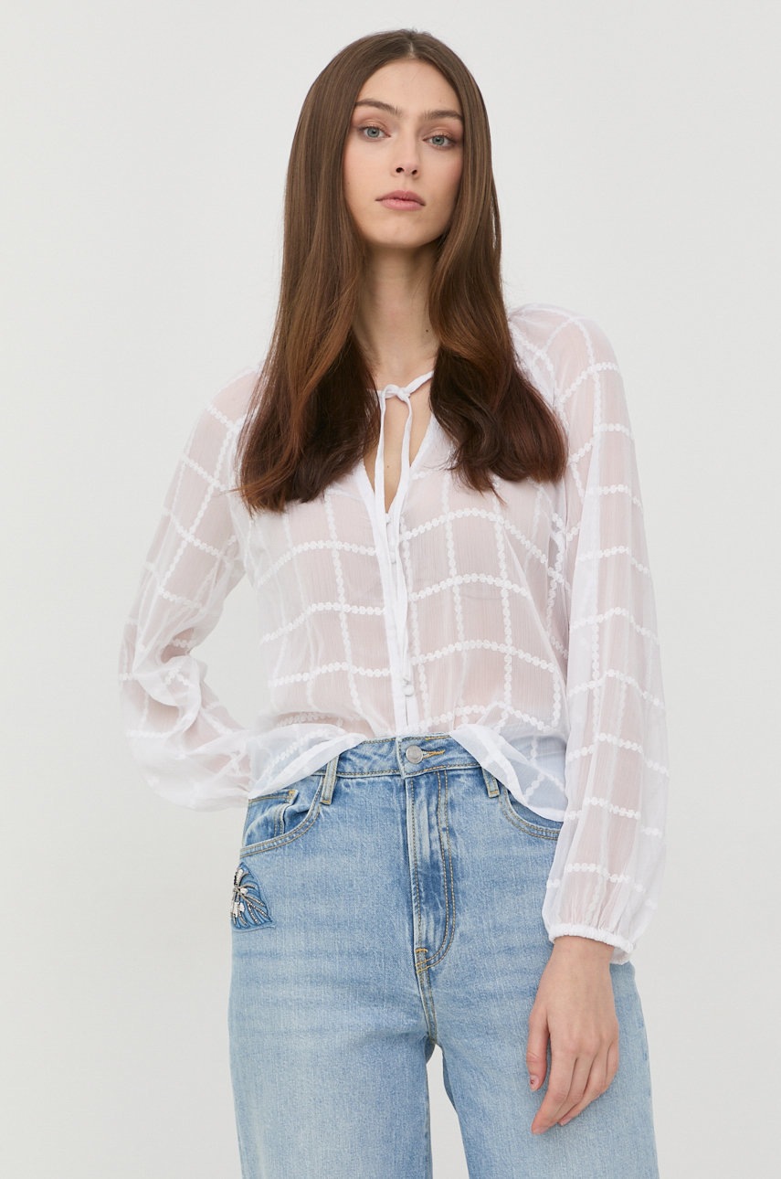 

Риза Guess дамска в бяло, Бял