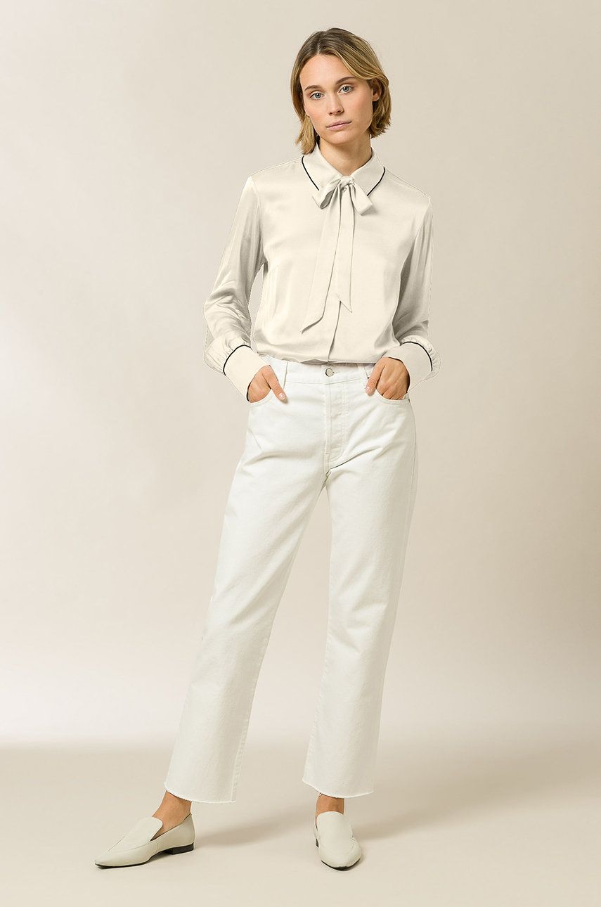 Ivy & Oak Bluză femei, culoarea alb, material neted alb imagine noua