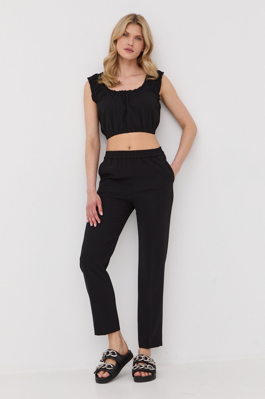 

Блузка The Kooples женская цвет чёрный однотонная