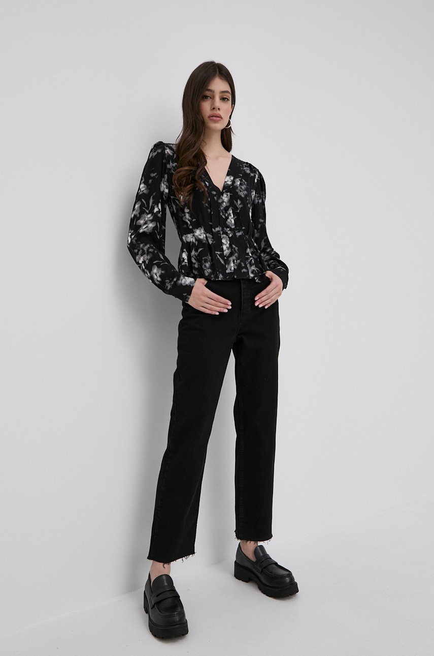 The Kooples bluza femei, culoarea negru, modelator