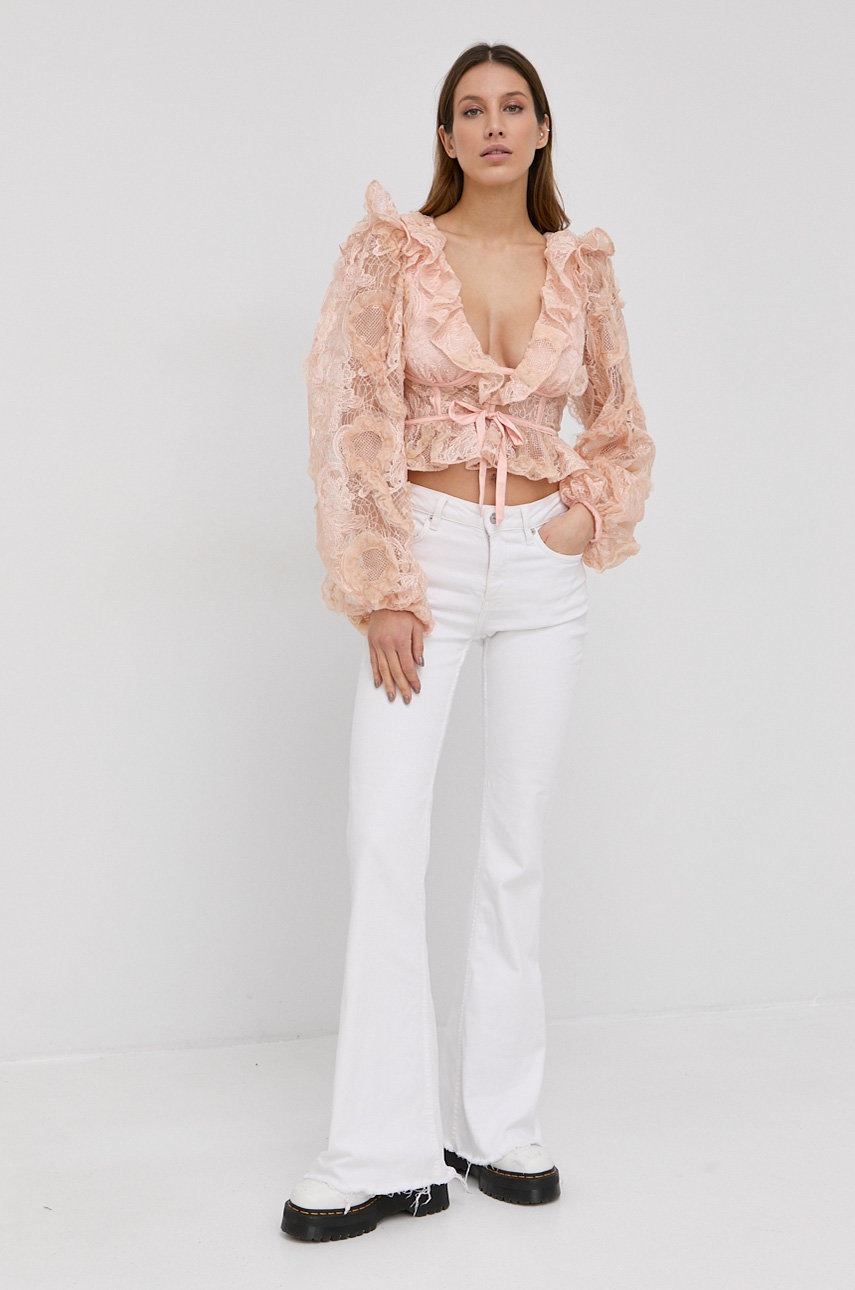 

Блузка For Love & Lemons жіноча колір помаранчевий гладка