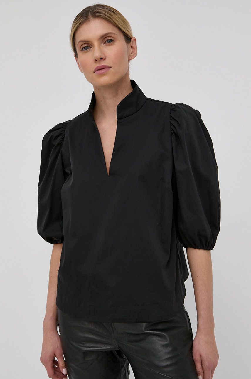 Notes du Nord Bluză Brianna femei, culoarea negru, material neted answear.ro imagine megaplaza.ro