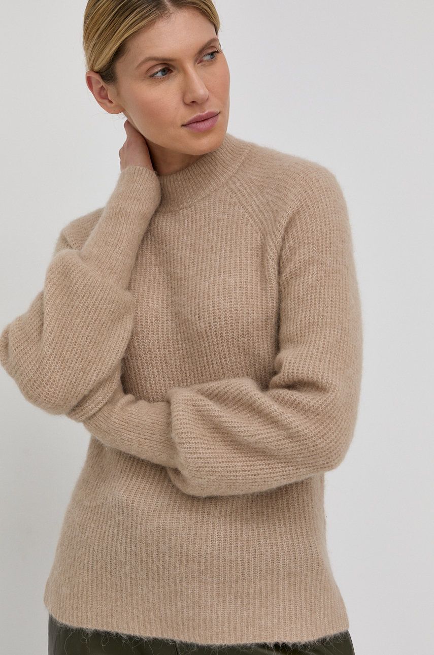 Notes du Nord pulover de lana femei, culoarea bej, călduros answear.ro
