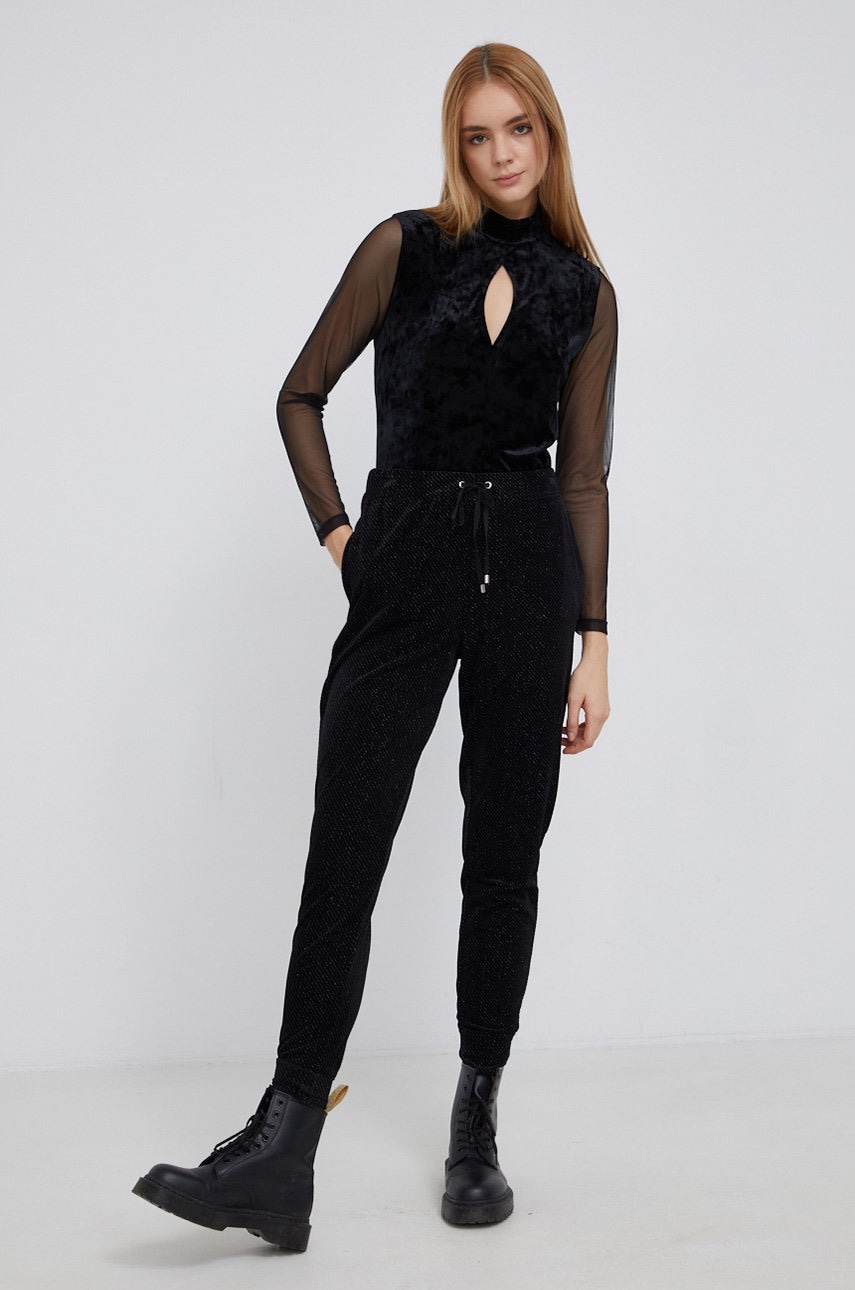 

Блузка Dkny женская цвет чёрный гладкая