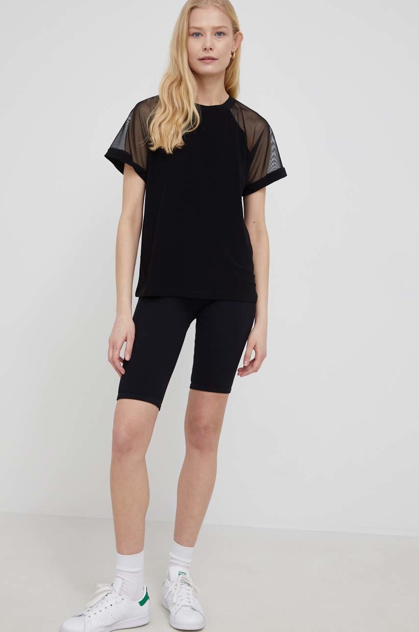 

Блузка Dkny женская цвет чёрный однотонная