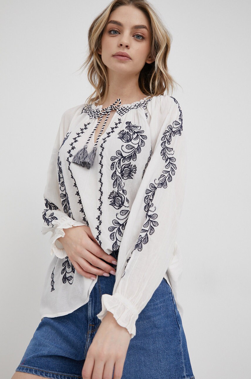 

Блуза Pepe Jeans Piper дамска в бяло с апликация, Бял