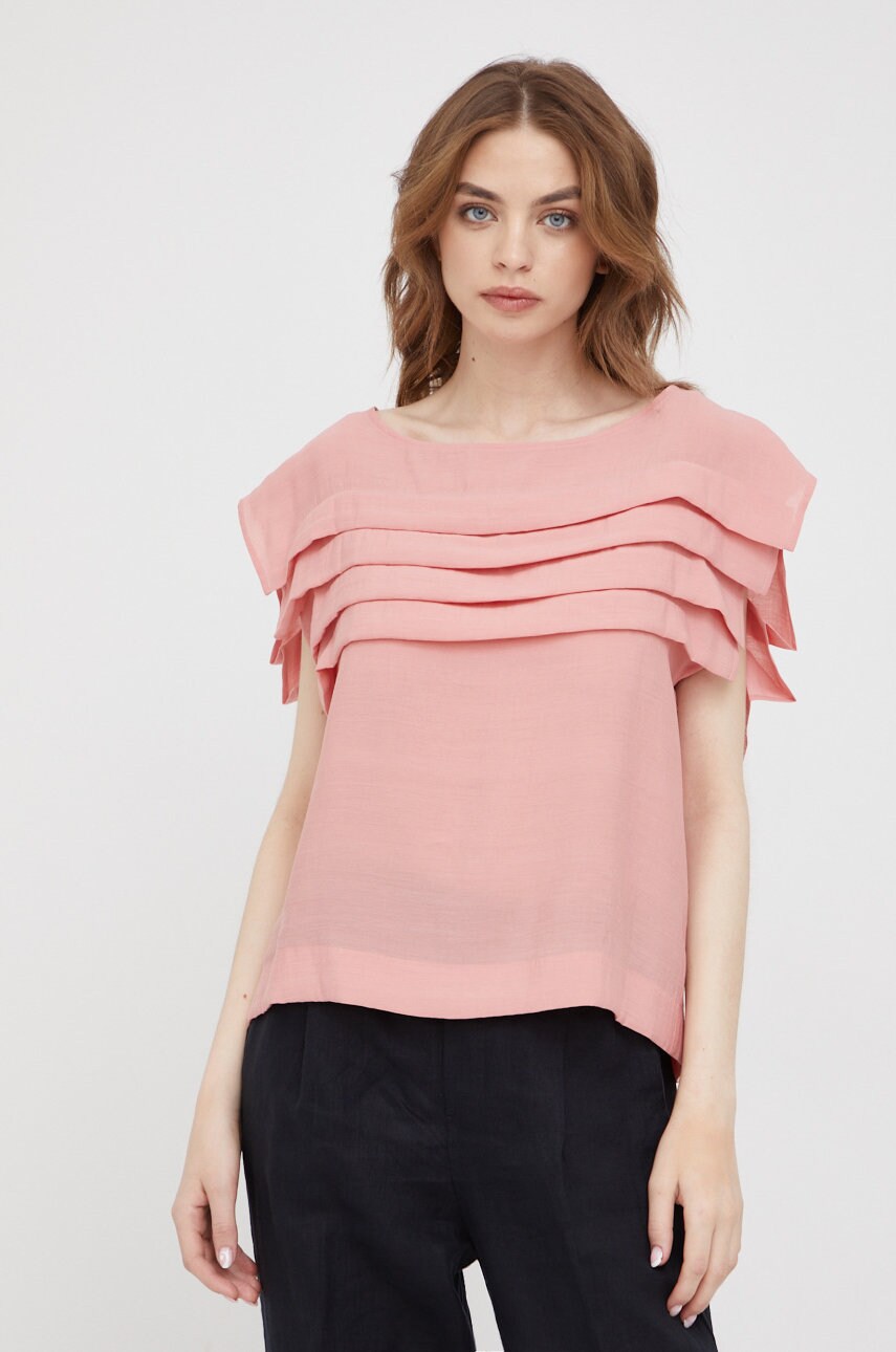Sisley bluza femei, culoarea roz, neted