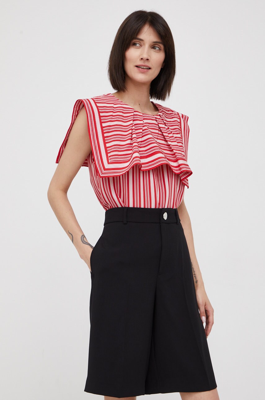 Sisley bluza femei, culoarea rosu, modelator