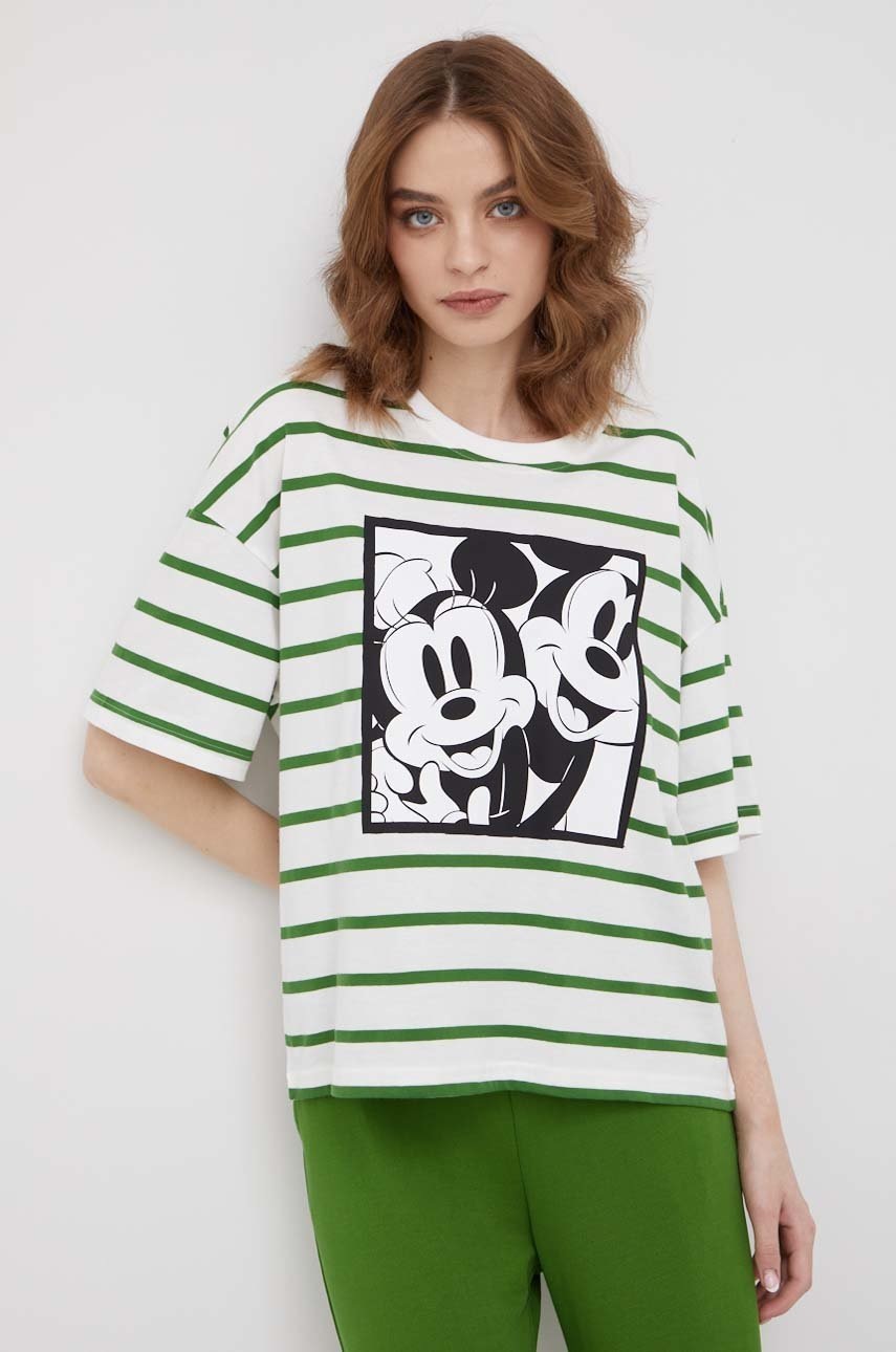 

Памучна тениска United Colors of Benetton в зелено, Зелен