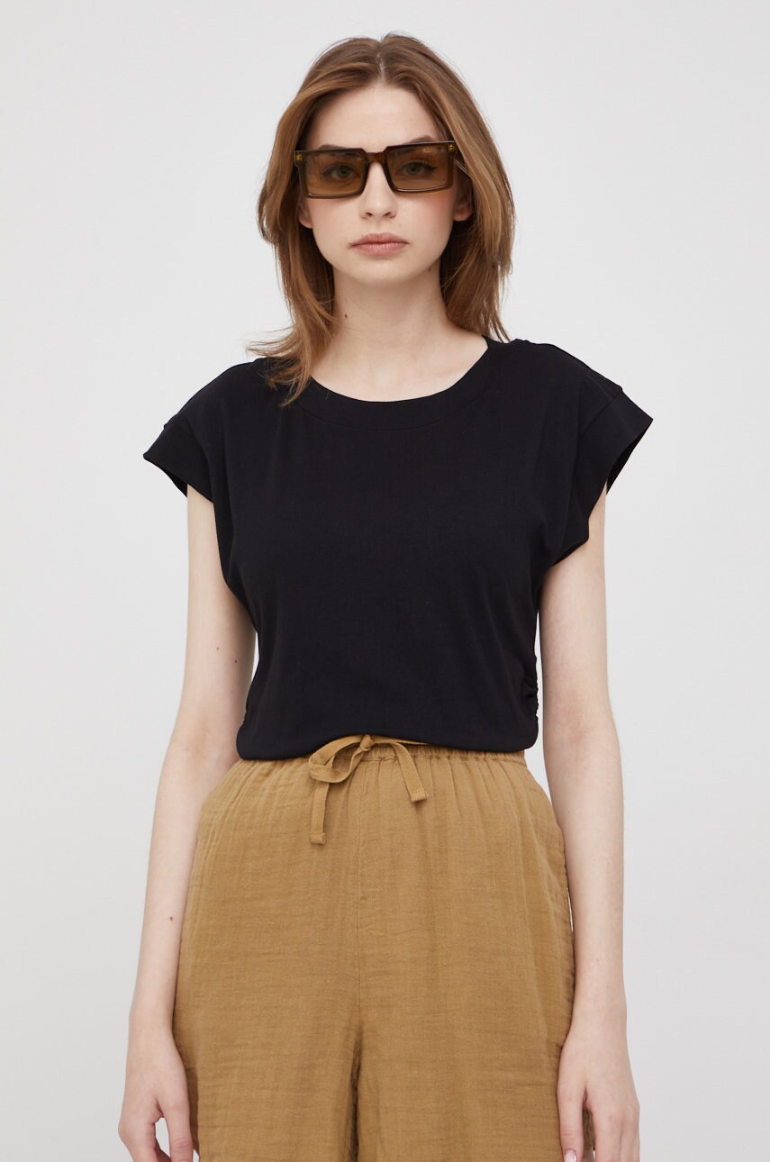 United Colors of Benetton tricou din bumbac femei, culoarea negru answear.ro