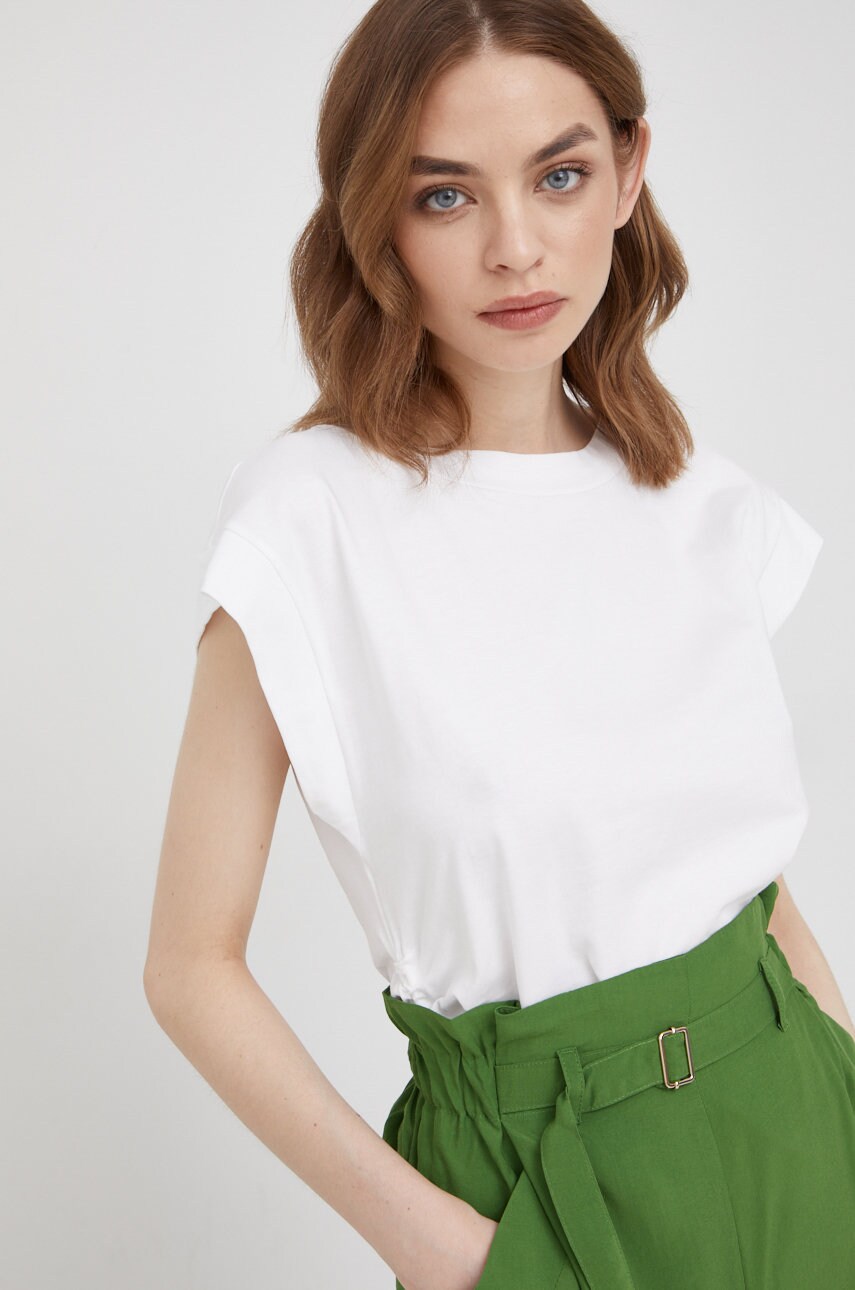United colors of benetton tricou din bumbac femei, culoarea alb