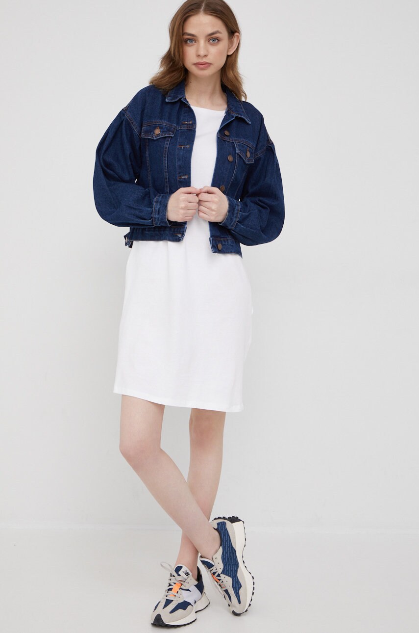 

Хлопковое платье United Colors of Benetton цвет белый mini oversize