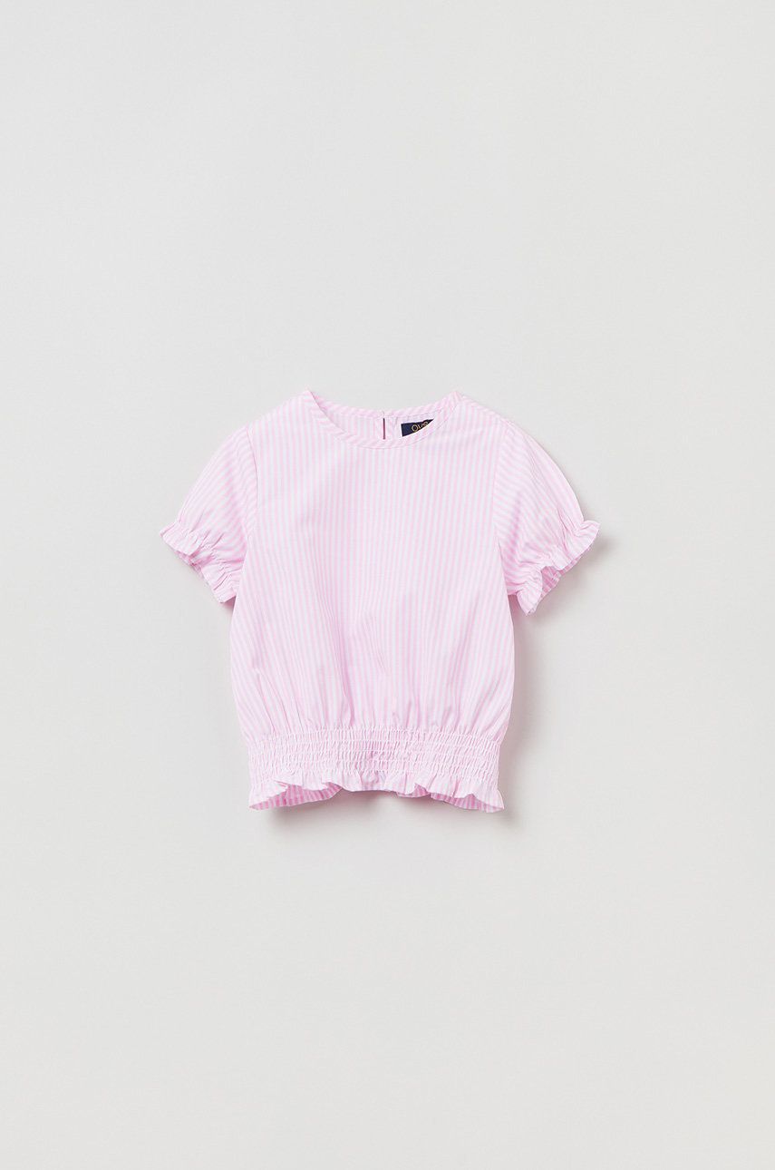 OVS bluzka dziecięca kolor różowy w pasy