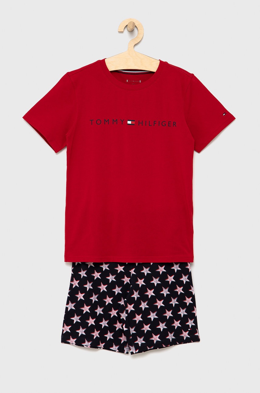 

Детска пижама Tommy Hilfiger в червено с принт, Червен