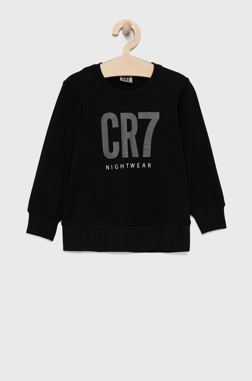 CR7 Cristiano Ronaldo set de pijama de bumbac pentru copii culoarea negru, cu imprimeu