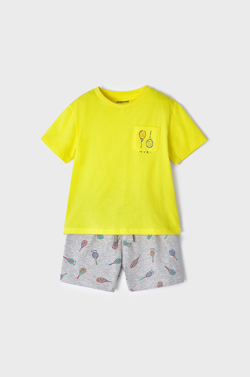 Mayoral pijama copii culoarea galben, modelator