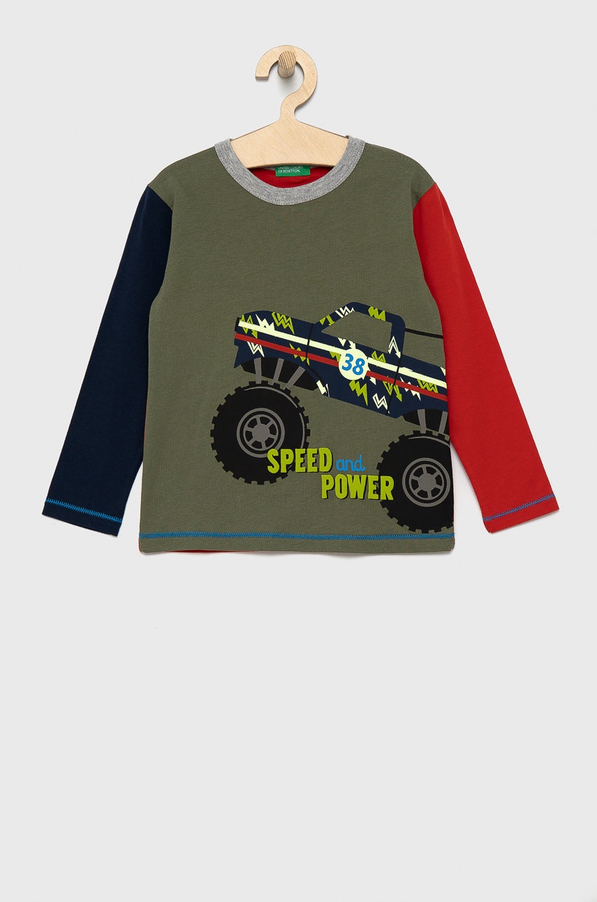 

Дитяча бавовняна піжама United Colors of Benetton з принтом
