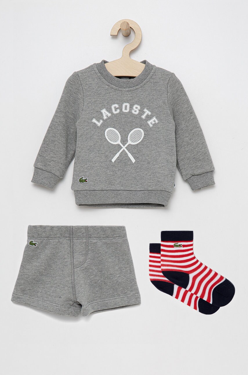 Lacoste compleu copii culoarea gri