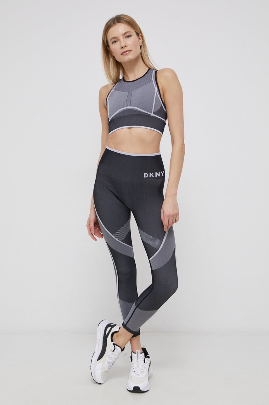 

Спортивний бюстгальтер Dkny колір сірий візерунок