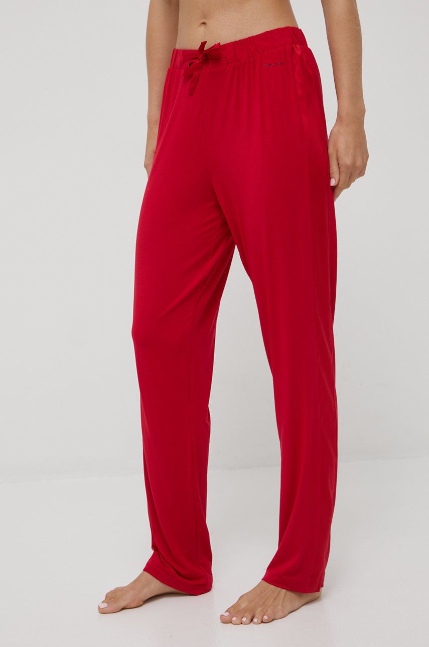 Tommy Hilfiger spodnie piżamowe damskie kolor czerwony