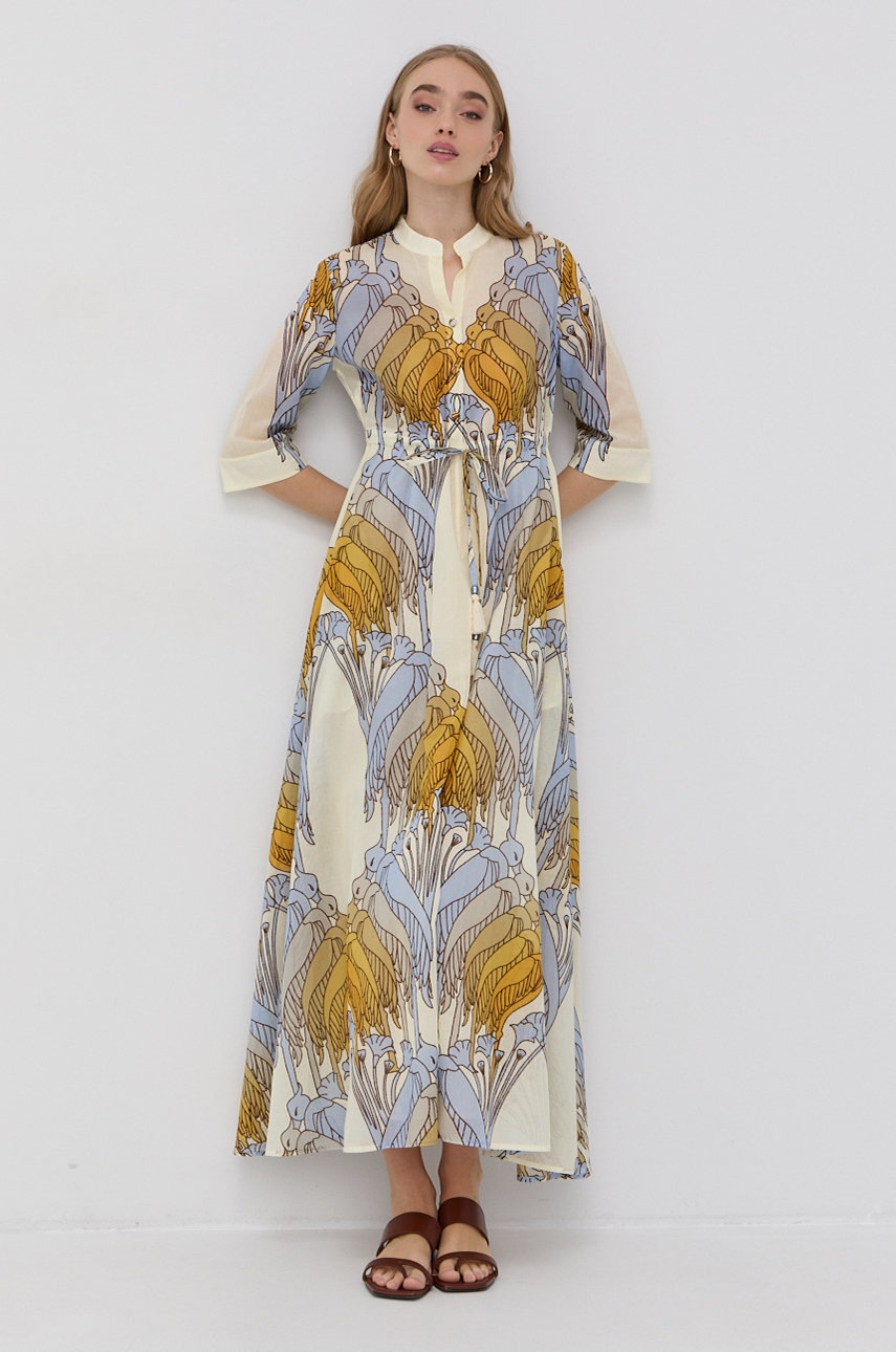 

Хлопковое платье Tory Burch maxi расклешённое