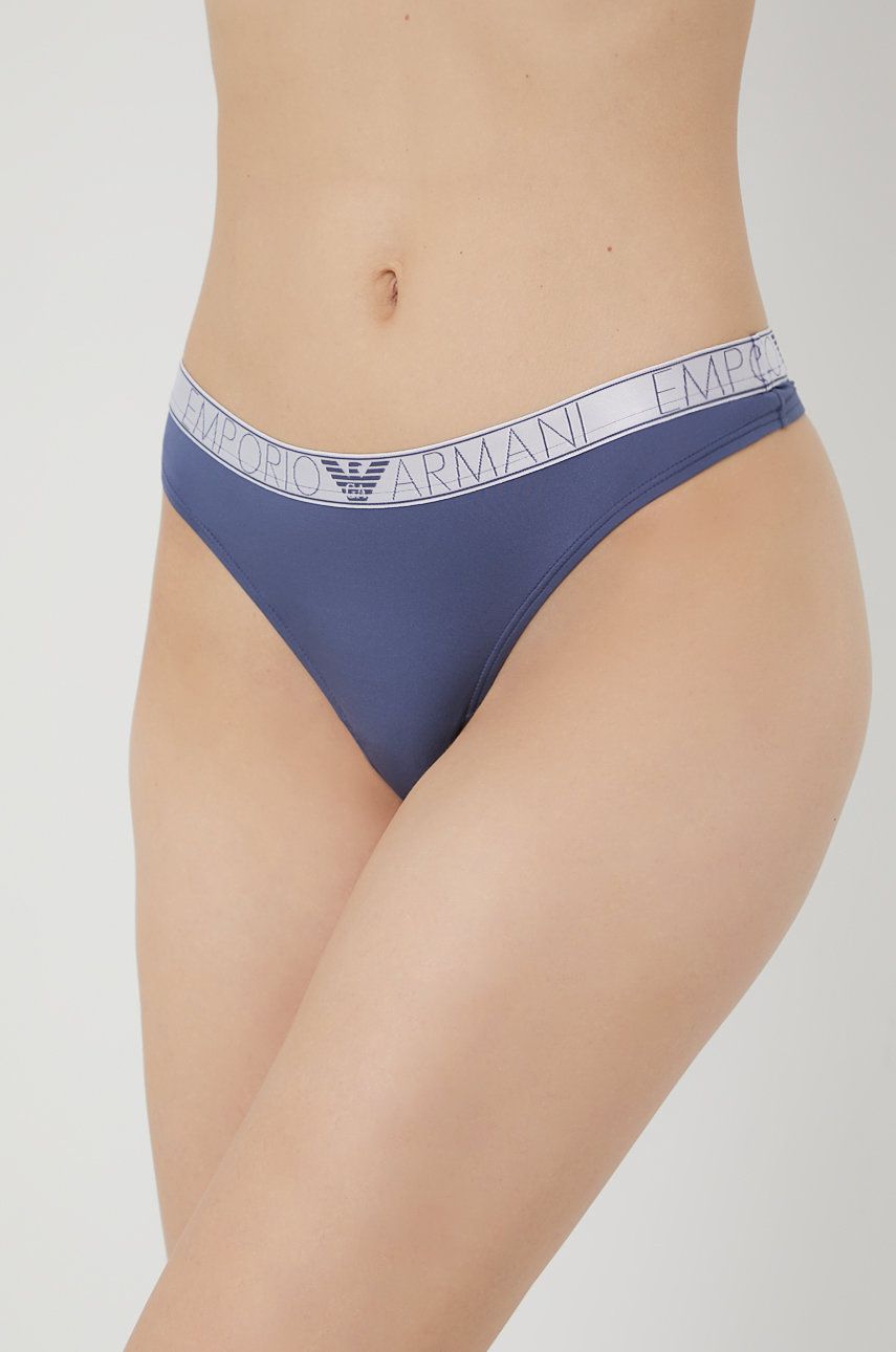Emporio Armani Underwear tanga culoarea albastru marin answear.ro