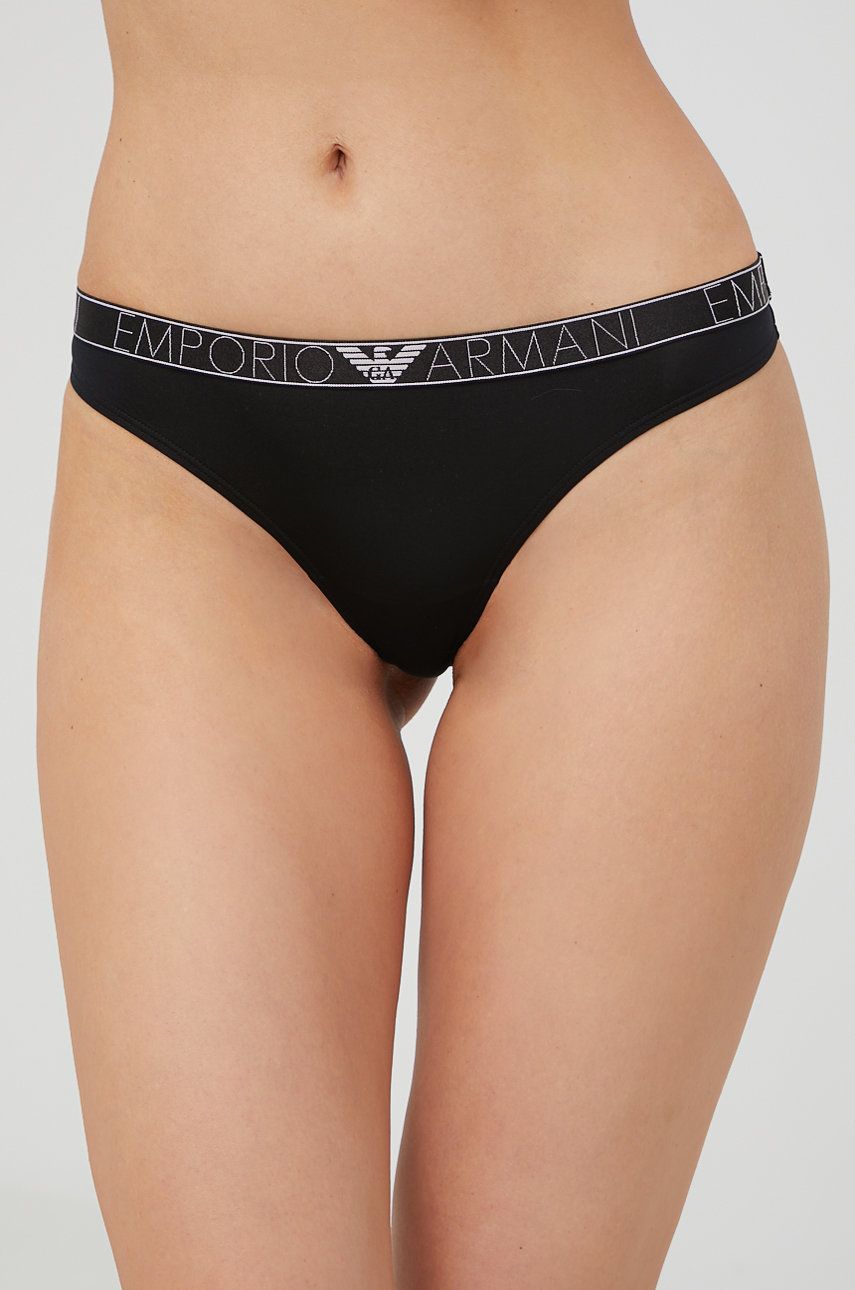Emporio Armani Underwear tanga culoarea negru answear.ro