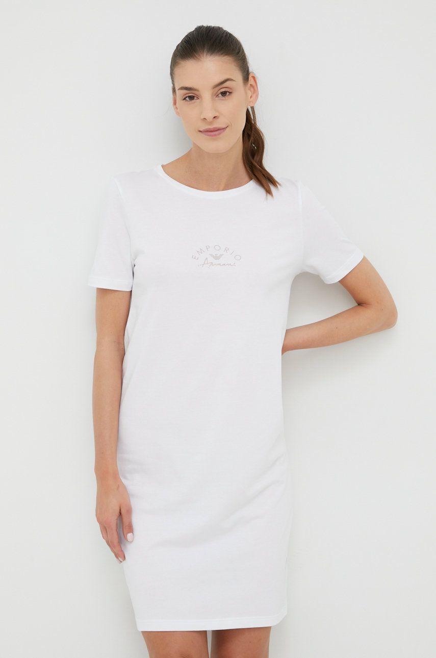Emporio Armani Underwear camasa de noapte femei, culoarea alb alb imagine noua
