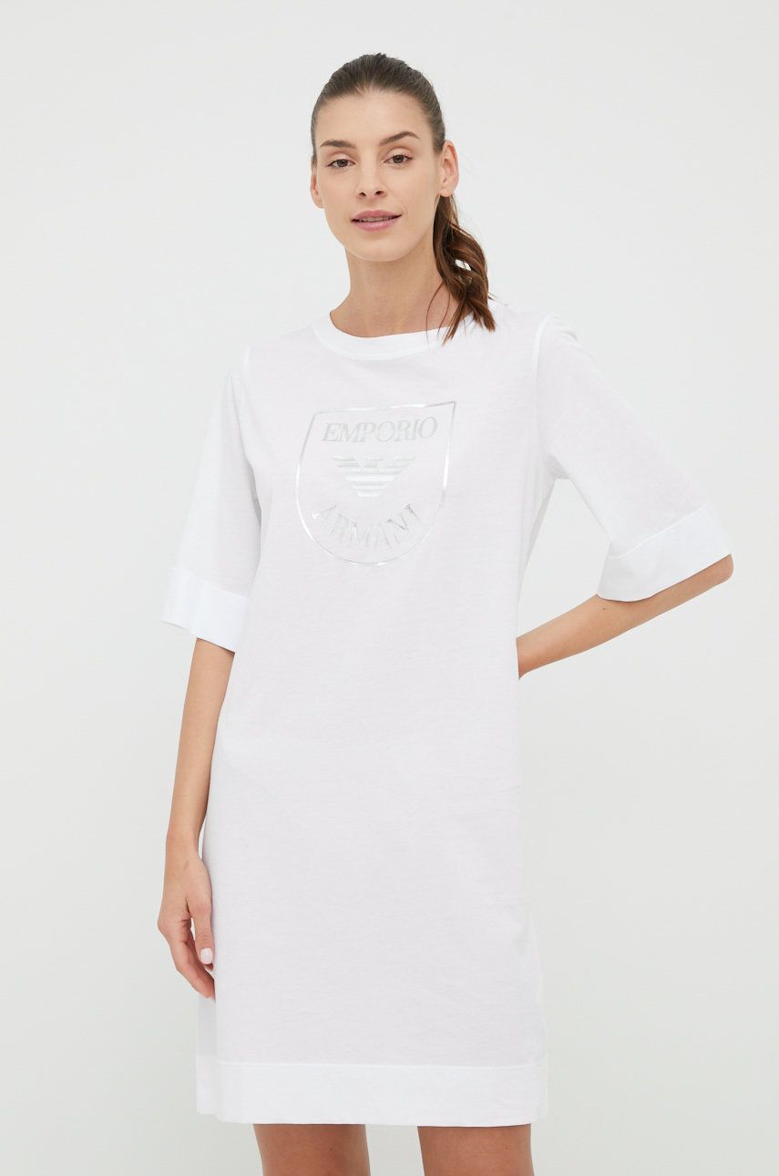 Emporio Armani Underwear koszula nocna bawełniana kolor biały bawełniana