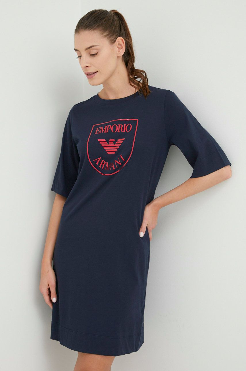 Emporio Armani Underwear cămașă de noapte din bumbac culoarea albastru marin, bumbac 2023 ❤️ Pret Super answear imagine noua 2022