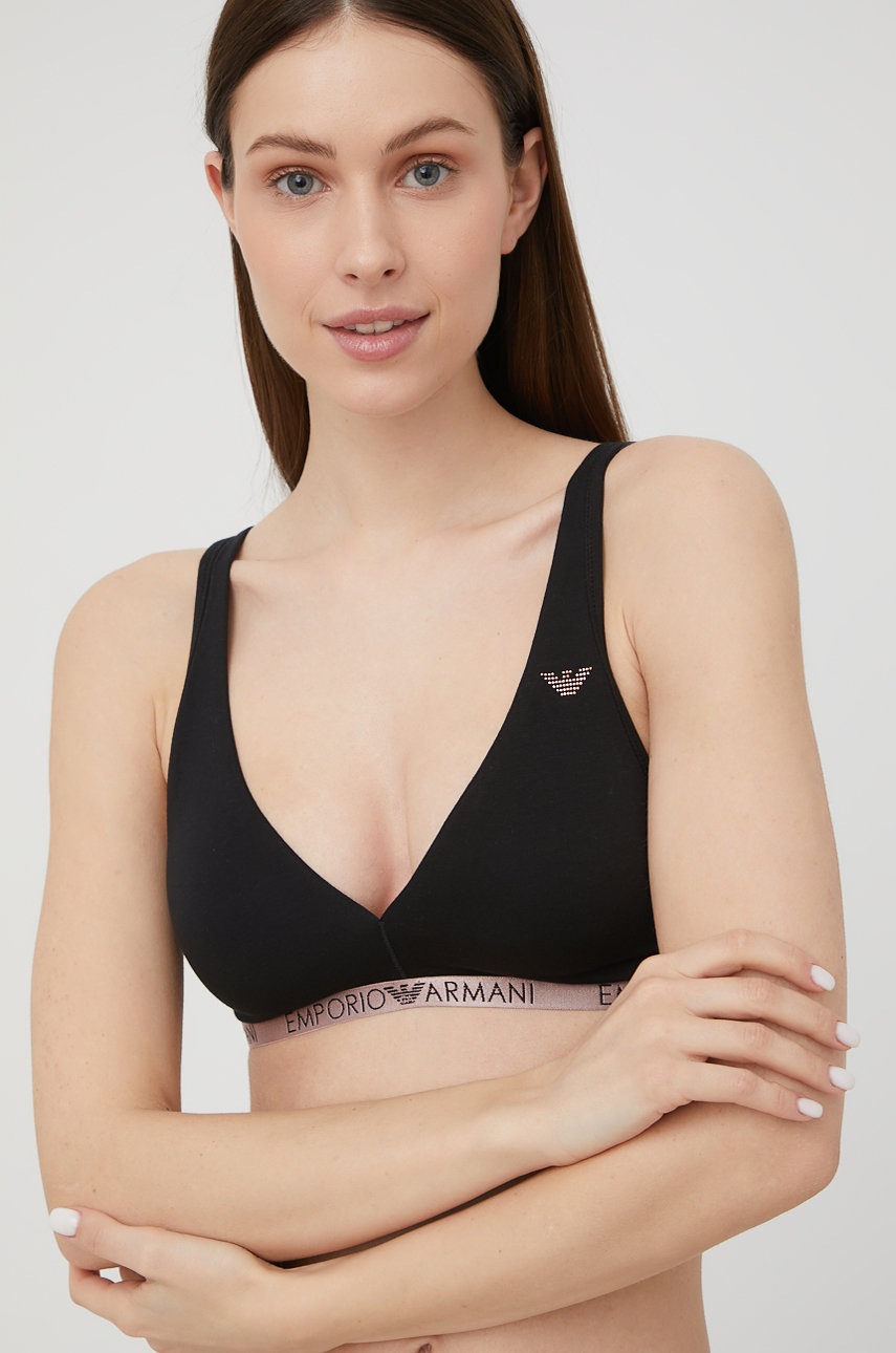 

Сутиен Emporio Armani Underwear в черно с изчистен дизайн, Черен