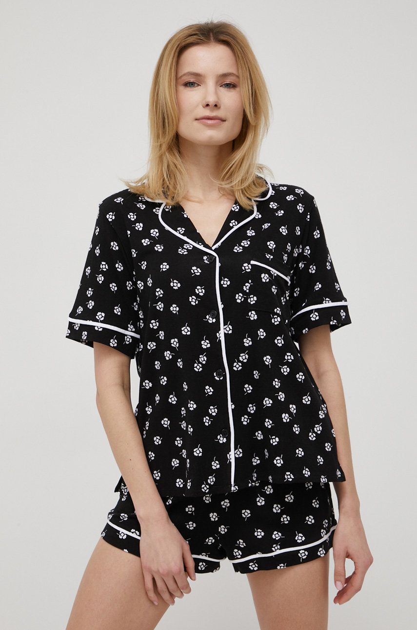 Dkny compleu pijama culoarea negru 2023 ❤️ Pret Super answear imagine noua 2022
