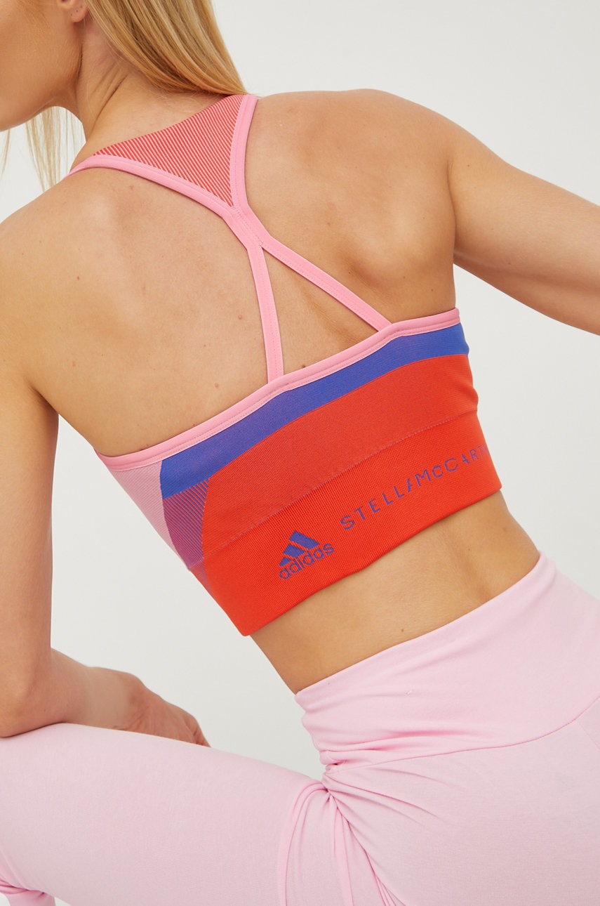 

Спортен сутиен adidas by Stella McCartney в розово с десен, Розов