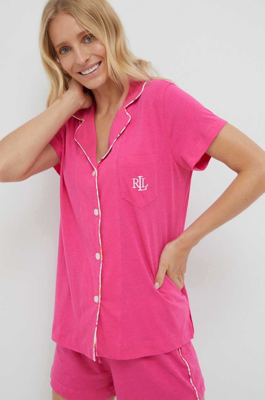 

Пижама Lauren Ralph Lauren дамска в розово, Розов