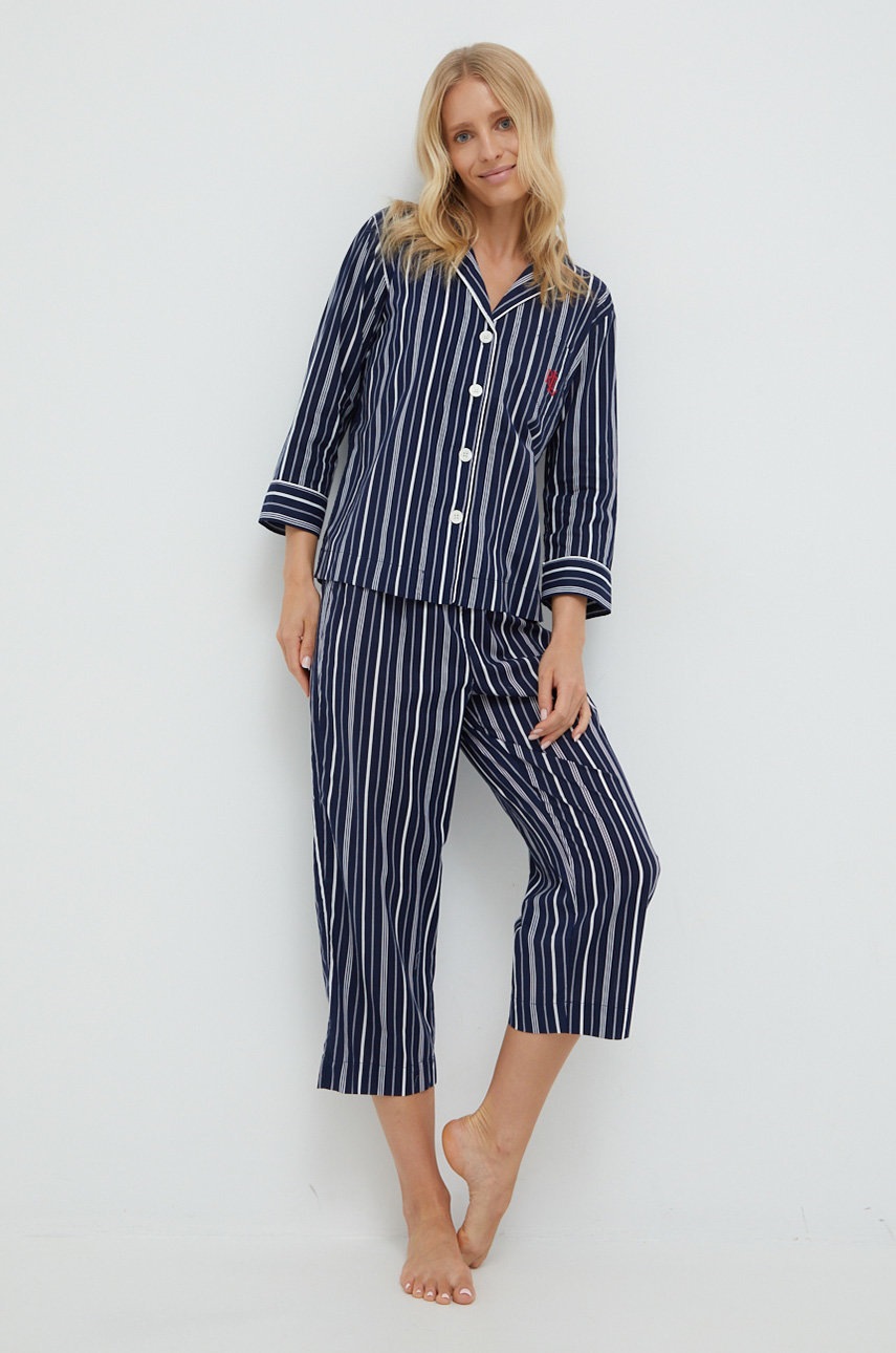 

Хлопковая пижама Lauren Ralph Lauren цвет синий хлопковая