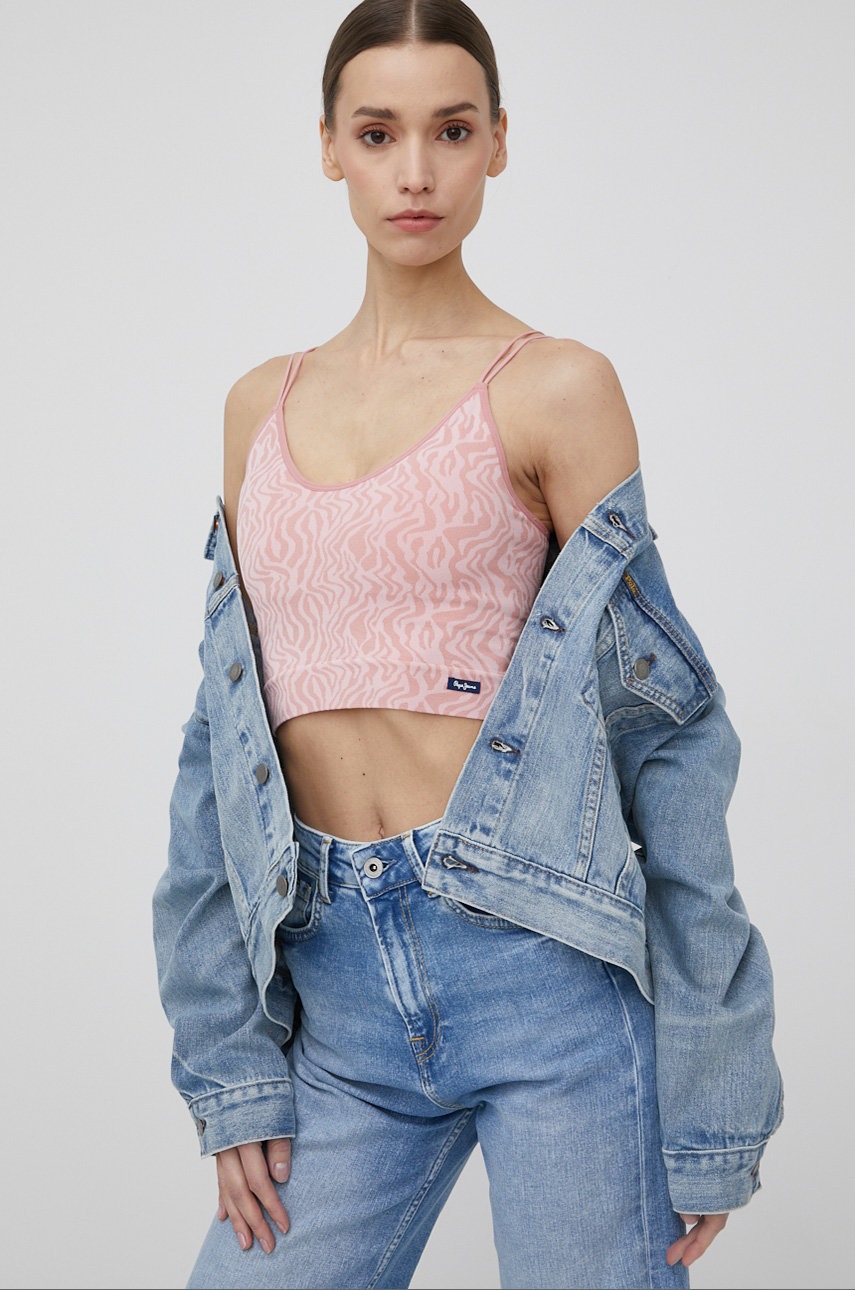 

Топ Pepe Jeans Liv дамски в розово, Розов