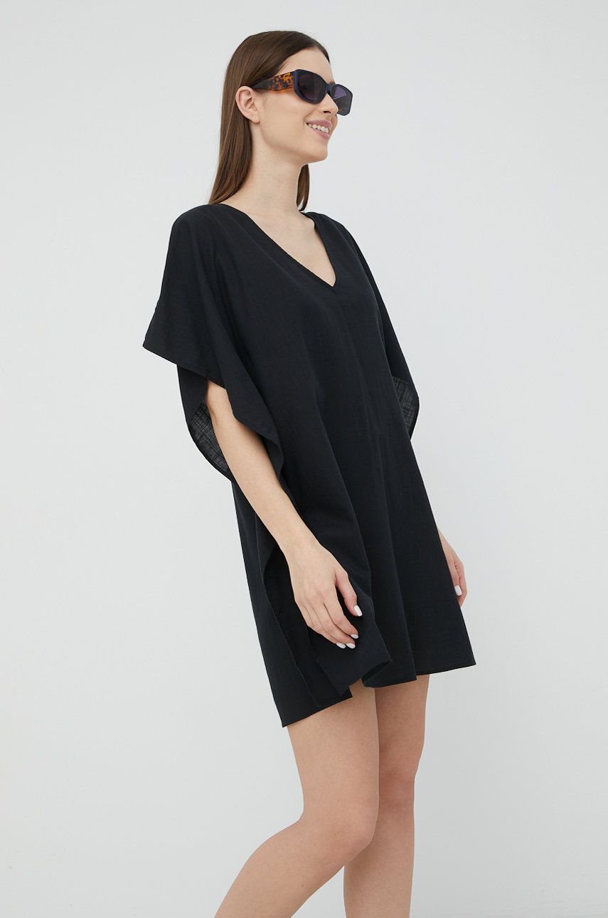 Roxy camasa de plaja culoarea negru 2022 ❤️ Pret Super answear imagine noua 2022