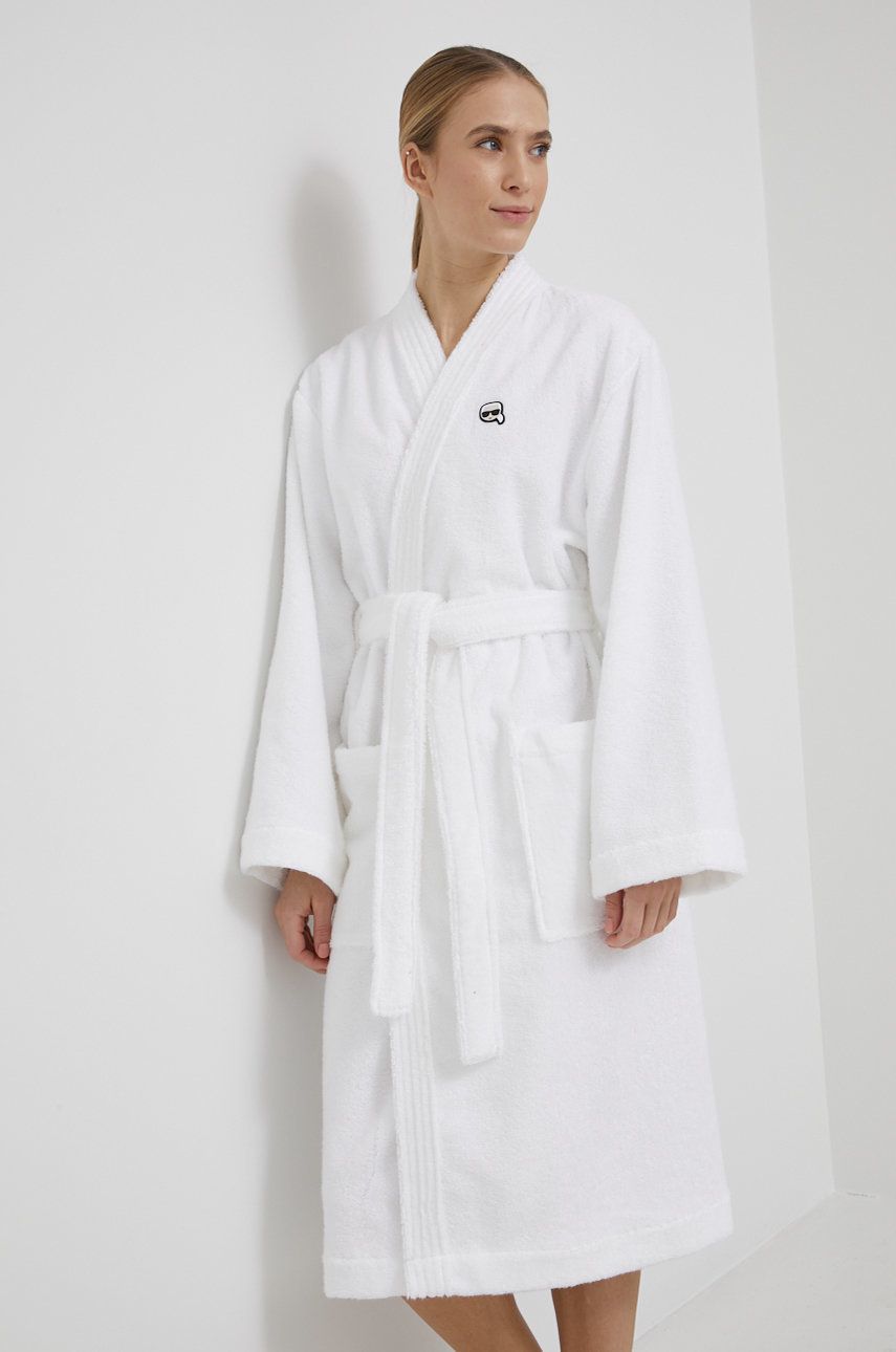 Župan Karl Lagerfeld bílá barva - bílá -  90 % Organická bavlna