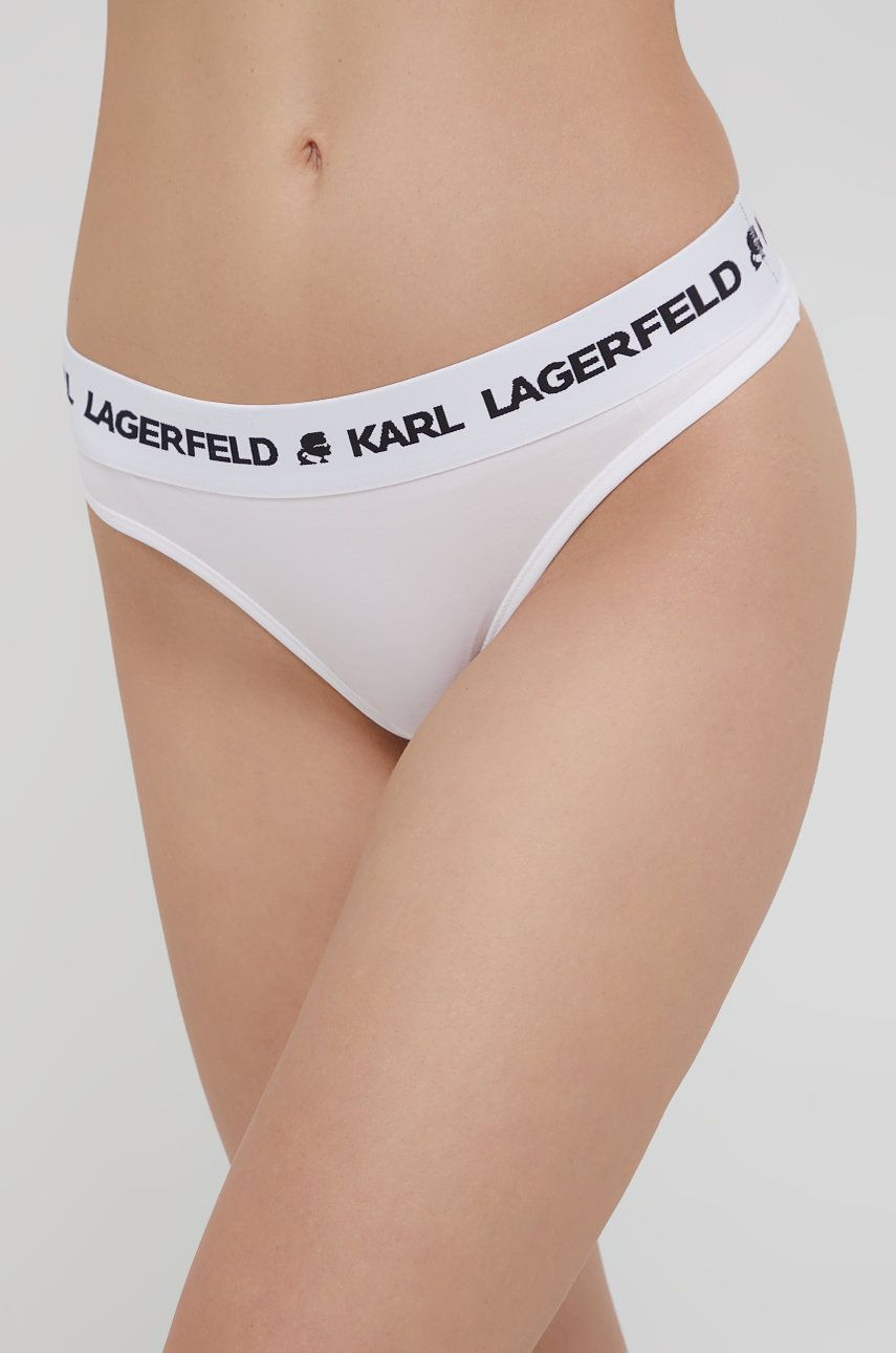Karl Lagerfeld tanga (2-pack) culoarea alb (2-pack)