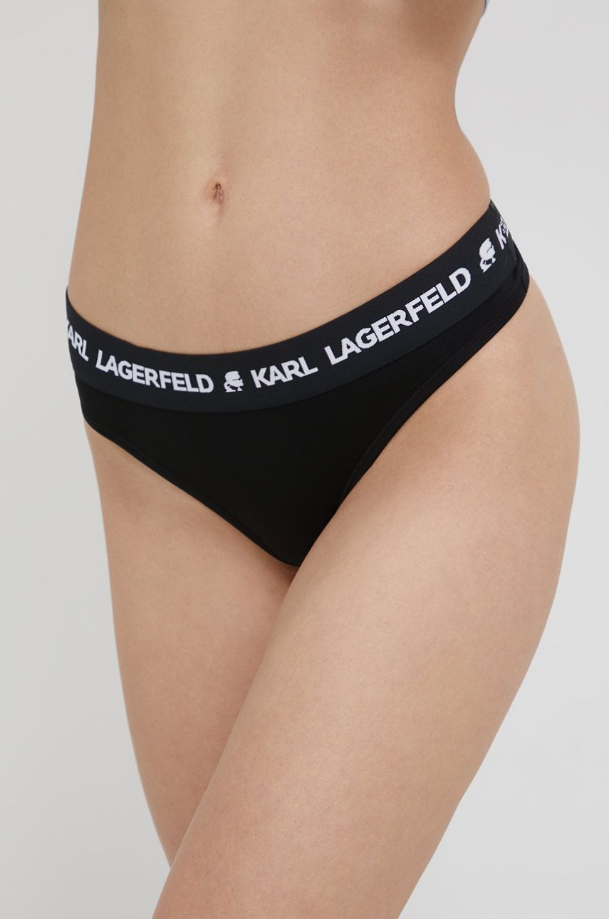 Karl Lagerfeld Tanga (2-pack) Culoarea Negru