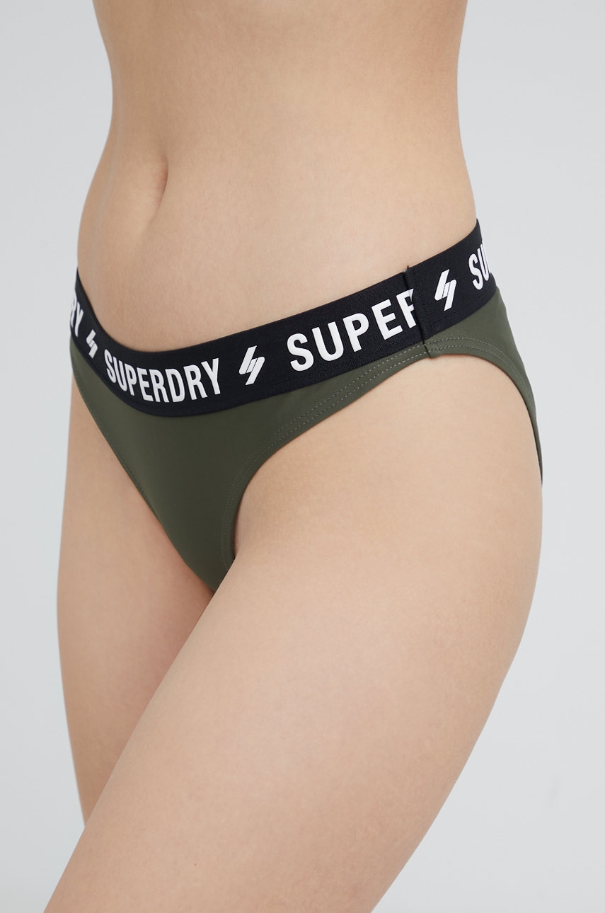 Levně Plavkové kalhotky Superdry zelená barva