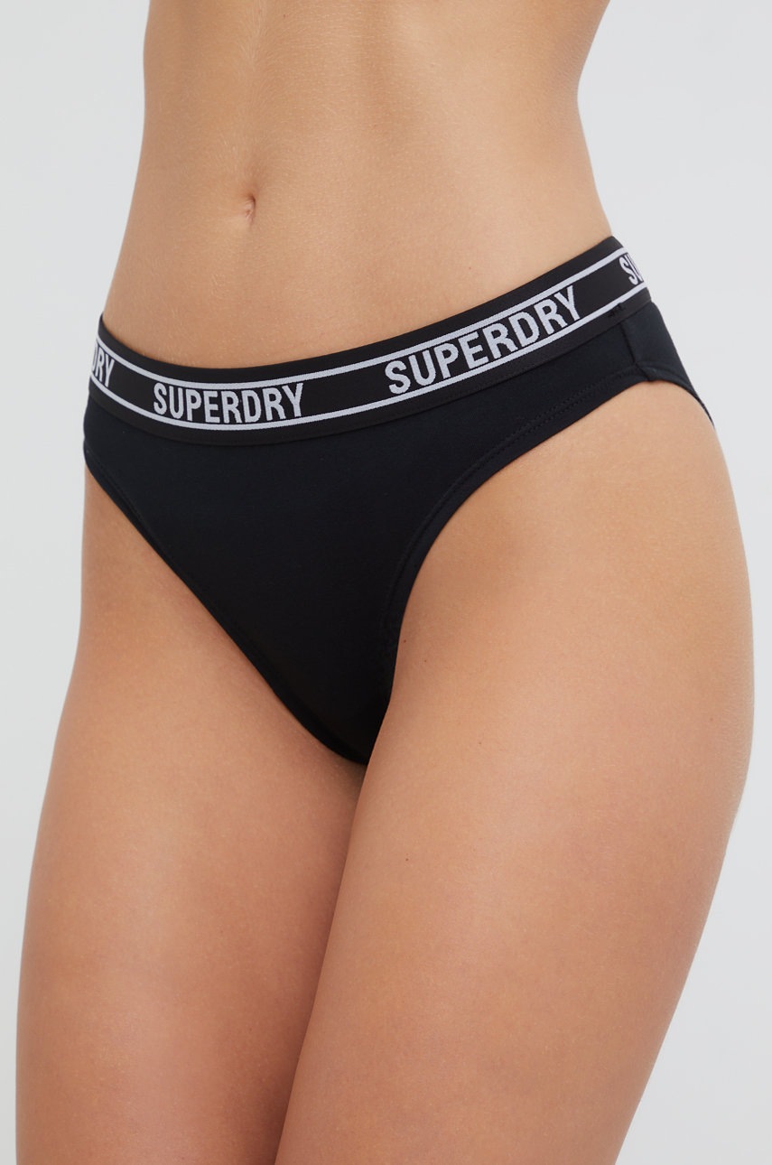 

Бикини Superdry в черно, Черен