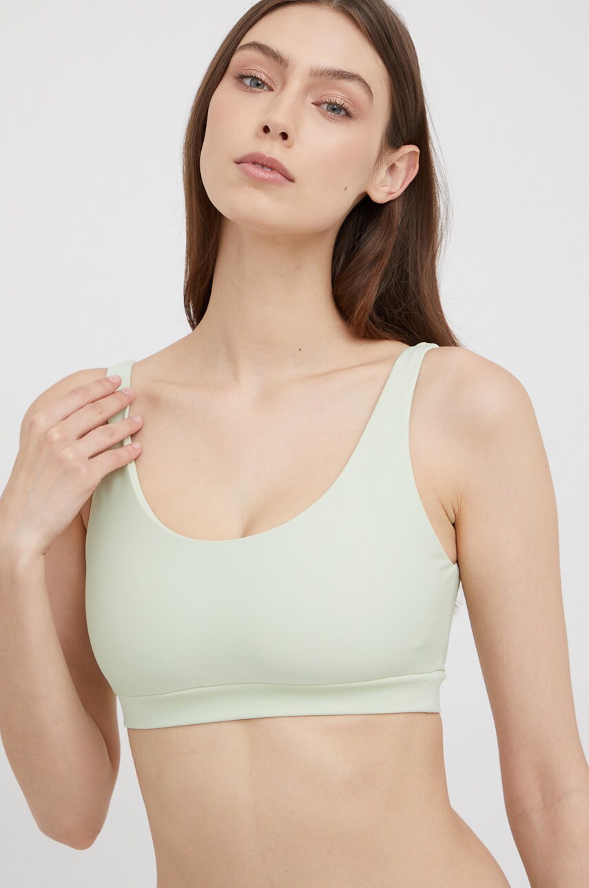 Outhorn sutien de baie culoarea verde, cupa moale