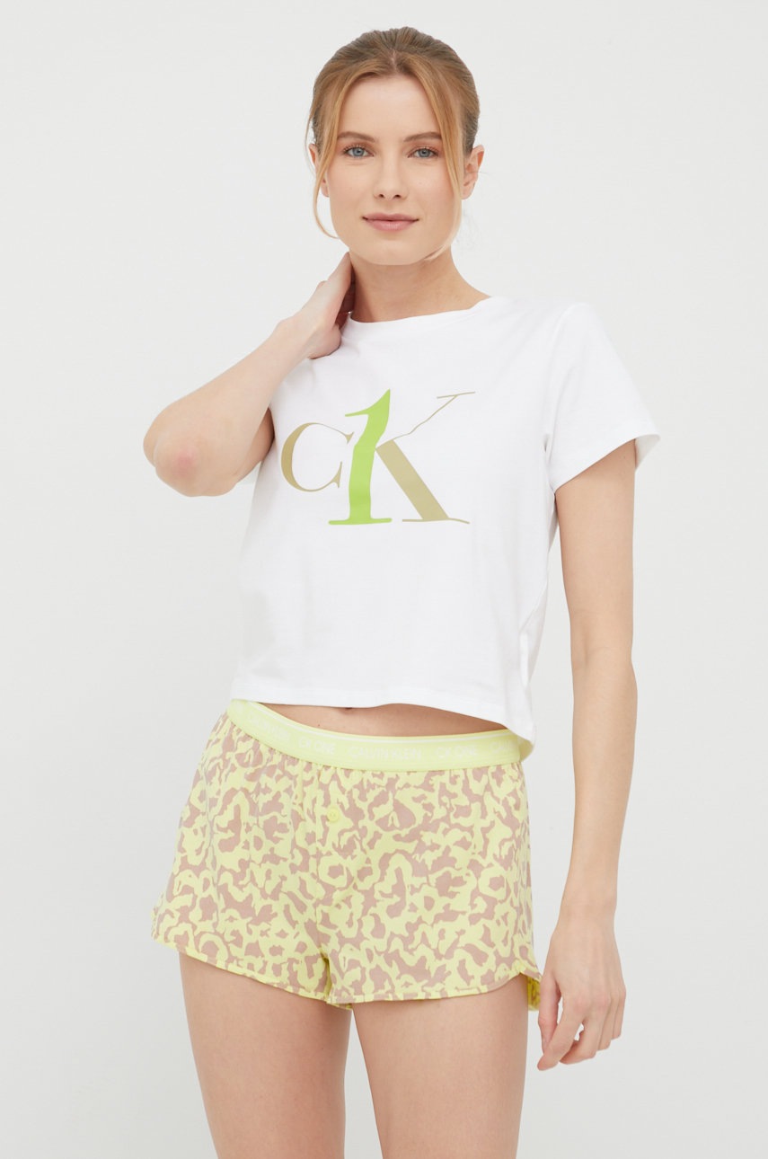 

Пижама Calvin Klein Underwear дамска в бяло, Бял