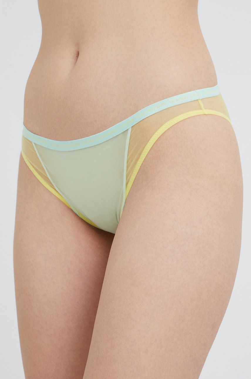 Calvin Klein Underwear figi kolor żółty transparentne