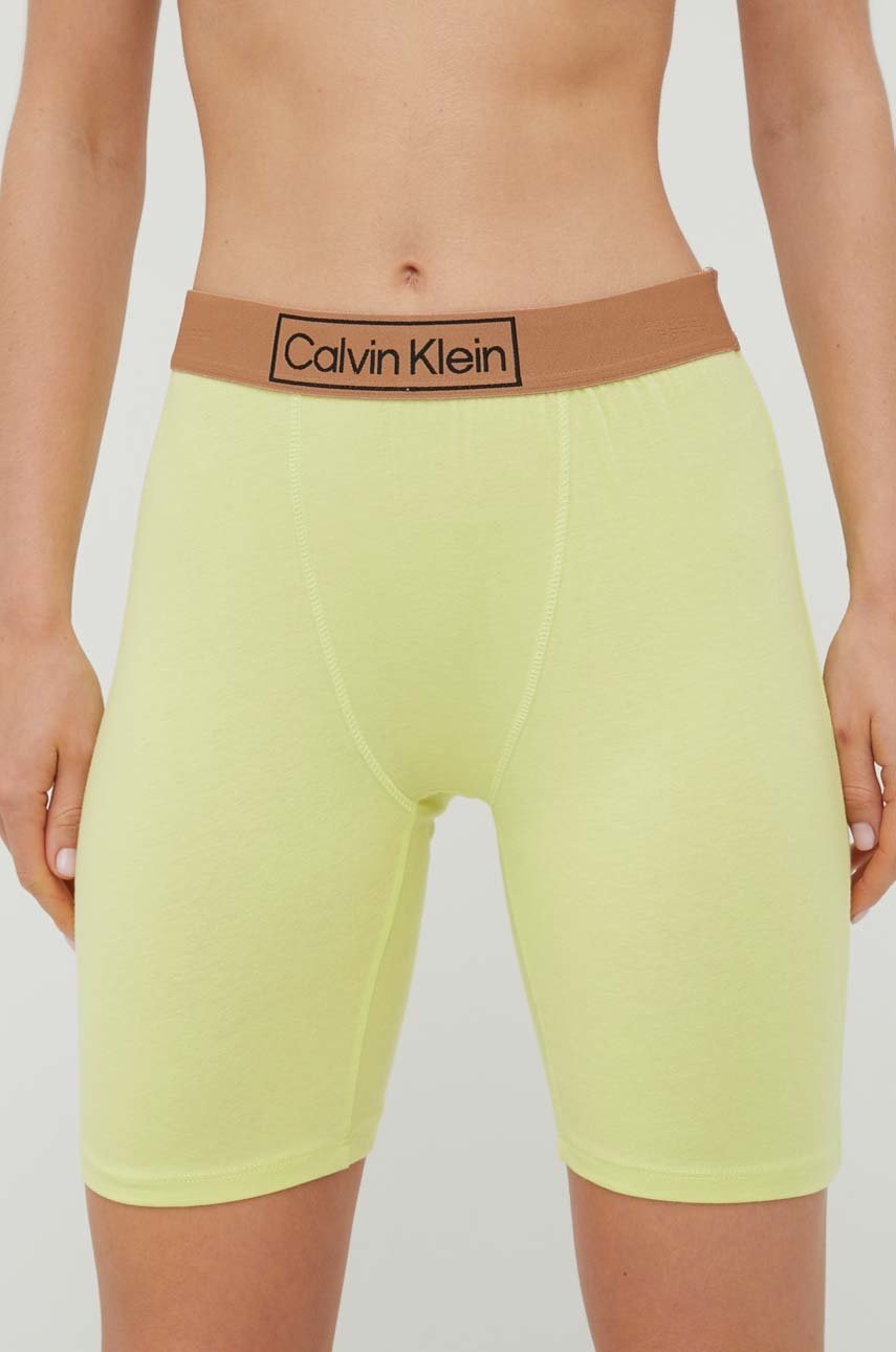 

Късо долнище на пижама Calvin Klein Underwear дамско в жълто, Жълт