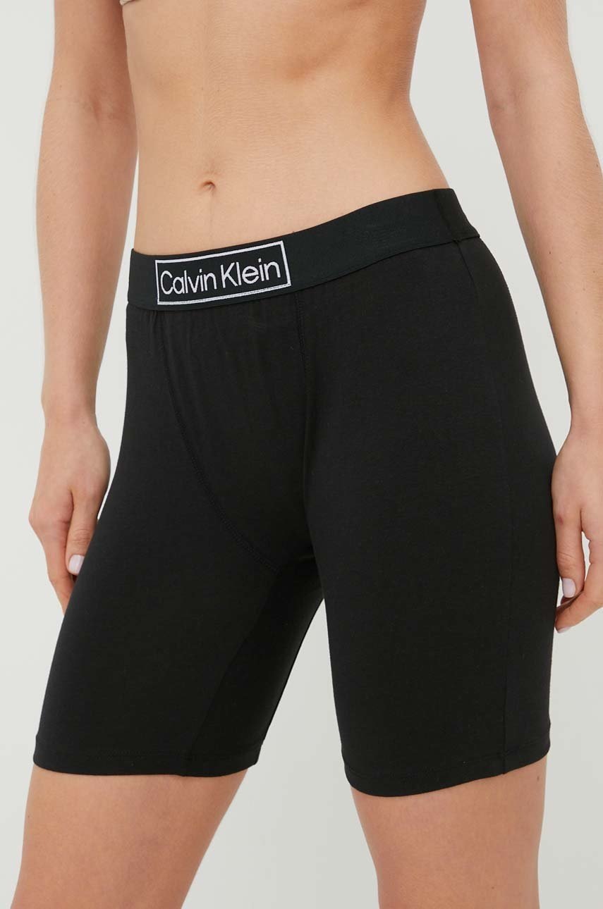 

Късо долнище на пижама Calvin Klein Underwear дамско в черно, Черен