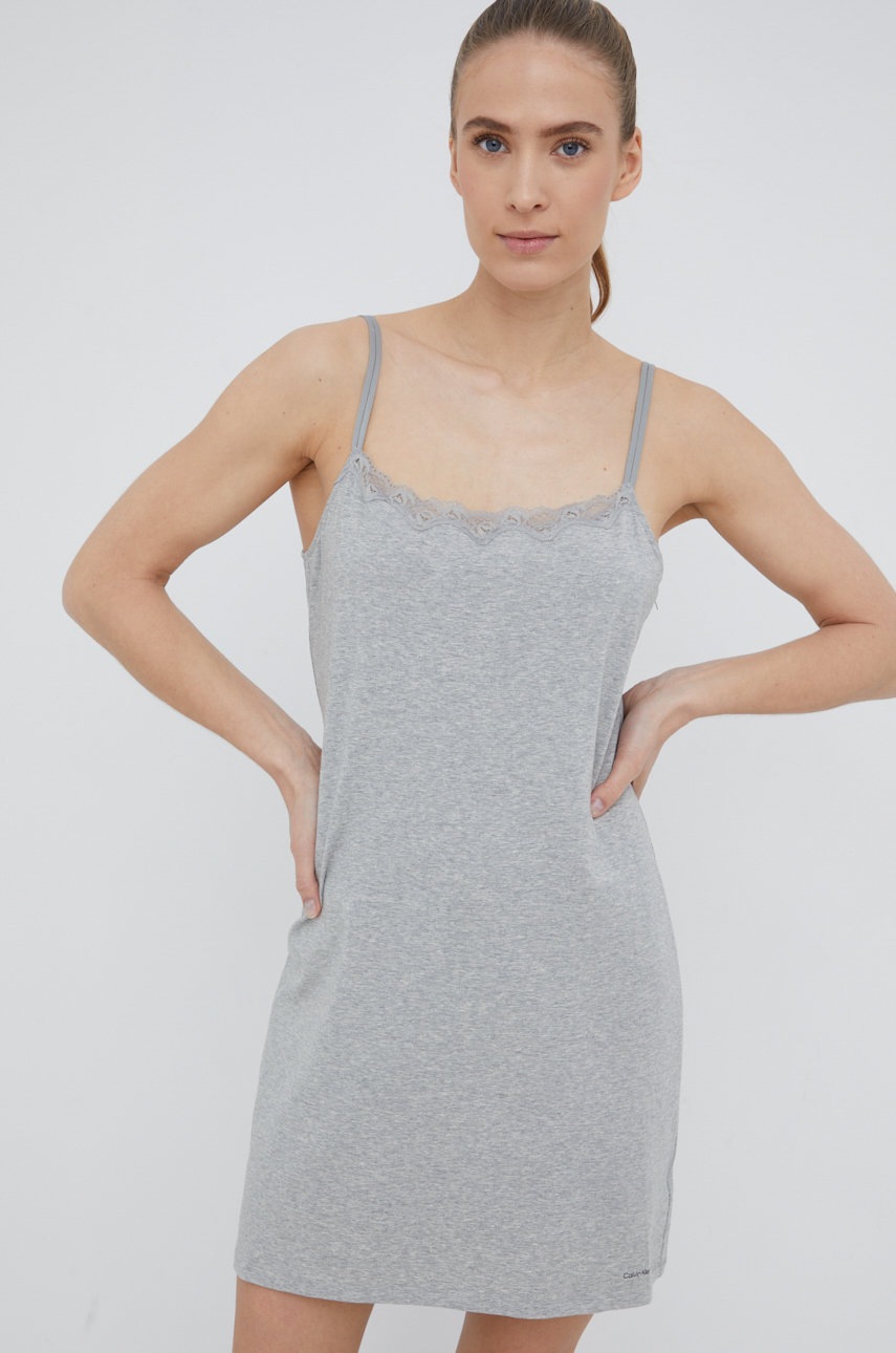 

Нощница Calvin Klein Underwear дамска в сиво, Сив