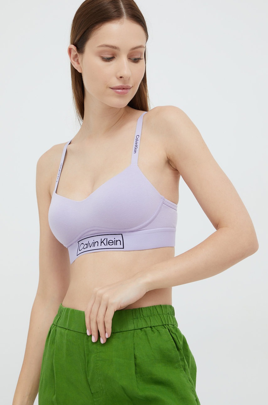 

Сутиен Calvin Klein Underwear в лилаво с изчистен дизайн, Виолетов