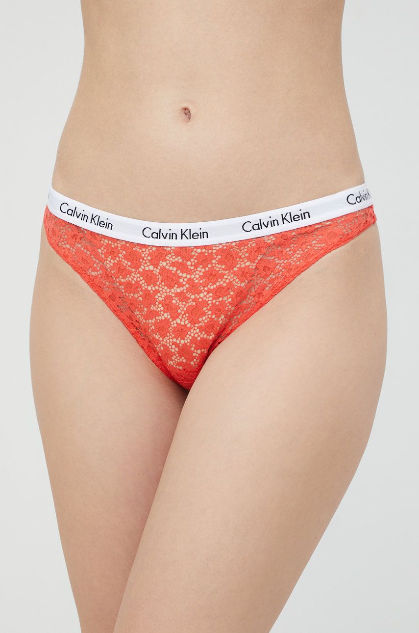 Calvin Klein Underwear brazyliany kolor czerwony z koronki
